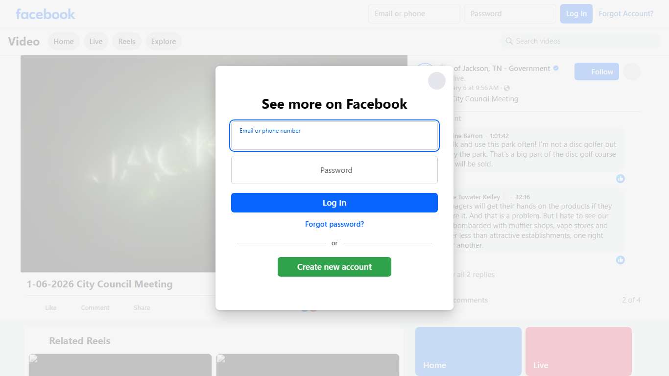 1-06-2026 City Council Meeting City of Jackson, TN - Government Facebook